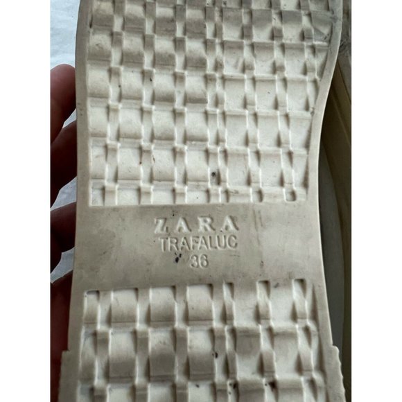 Zara Trafaluc Women's Shoes Sneakers High White Lace Up Size 36 - Picture 4 of 12